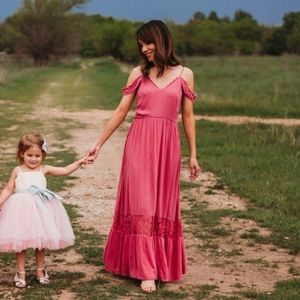 Joyfolie Coral Dress in Wild Rose XS